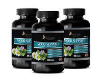 Mood Food Supplement- Mood Support Vitamins and Herbal EXTRACTS - ashwagandha and GABA - 3 Bottles 180 Vegetable Capsules