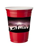 4 Pack of Vinyl Decal Stickers for Disposable Cups/Fellowship Of The Ring Silhouettes Design Print Image