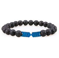 Bivei Essential Oil Diffuser Bracelet, Lava Rock Stone Bead Hametite Therapy Arrow Bracelet-Blue