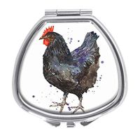 Udoosun Black Hen Decorative Boxes Pill Box Silver Single Compartment Pocket Purse Travel Pill Case Medicine Tablet Holder Wallet