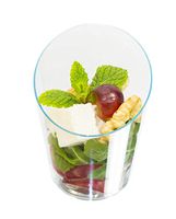 Open Cut Slanted Round Dessert Cups - 3 ounce - 40 Count -Spoons Included-Clear Plastic-Slanted Cylinder Mini Dessert Cup- Appetizer Cup-Sample Shot Glass -Disposable