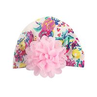 Ugthe Infant Clothing Unisex Baby Cute Floral Printed Knotted Turban Hat Cap Headwear Photography Prop - Pink