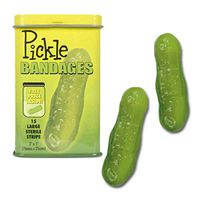 Pickle Bandages Adhesive Band Aids (2 Pack) - Pickles Kids Sterile Bandaids + Silicone Wristband