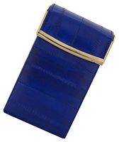 Eel skin Soft Leather Cigarette Case Elegant Pop up Design by Marshal (Royal Blue)