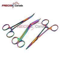 PRECISE CANADA: Titanium Galaxy Rainbow 3 PC 5.5" Ultimate HEMOSTAT Straight, Curved and Rainbow Lister Bandage Ideal for Nurses, EMT, Medic Students, Firefighter, Fisherman, Hobbiest and Taxidermy