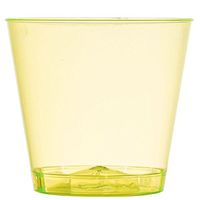 Fineline Quenchers 401-Y 1 oz. Neon Yellow Hard Plastic Shot Cup - 2500/Case