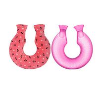 U-Shaped Hot Water Bottle with Red Suede Cover 1.4 Liter #6