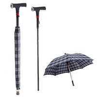 Wanson Multifunctional Cane Outdoor Umbrella Cane Elderly LED Lighting Umbrella Rod Aluminum Alloy Black Umbrella Diameter 105Cm Cane 87Cm