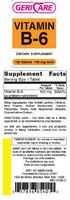 Gericare Vitamin B-6 100 mg Tablets 100 ct