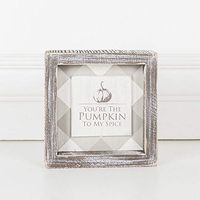 5" X 5" X 1.5" Wood Framed Sign (You're The Pumpkin To My Spice), Gray/White – 60154