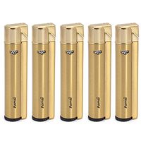 5 Packs AOMAI Windproof Jet Torch Butane Gas Flame Visible Fuel Tank Cigar Cigarette Lighter Gold