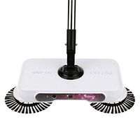 Fineday Sweeper, Spin Hand Push Broom Sweeper Household Dust Collector Floor Surface Cleaning Mop, LED Light HotSales (White)