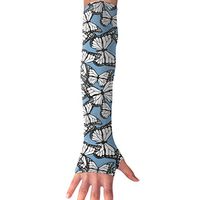 FRS Ltd Unisex Cooling Arm Sleeves Cute Butterfly Anti-uv Sun Protection Perfect for Driving Fingerless Breathable Gloves (1 Pair)