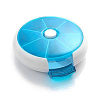 Detectorcatty Automatic Rotary Round Shape Medicine Pill Box Compact 7 Days Weekly Travel Medicine Holder Tablet Storage Case Container