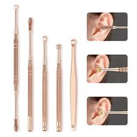 Trenlp 7pcs/Set Durable Portable with LED Light Ear Pick Spoon Set Ear Cleaner Tool Eyeliner Brushes
