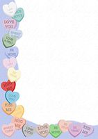 Candy Hearts Valentine Day Stationery Printer Paper 26 Sheets