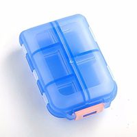 HQLCX Medicine Pill Storage Box Portable Small Medicine Box Portable Double Layer 10 Compartment Type Tablet Box Convenient Travel Mini Pill Box,Blue