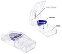 Comfort Axis High Quality 2 in 1 Pill and Vitamin Cutter with Storage, Travel Friendly Small Splitter, Easy to Carry (Pack of 2)