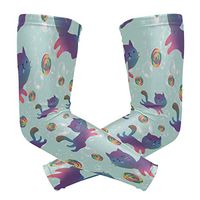 Anyangquji Hipster Cat Rainbow Candy Arm Sleeve Protectiv for Man Elbow Brace for Arthritis (1 Pair)