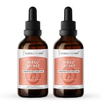 Secrets Of The Tribe - Hirsu Secret, Unwanted Face and Body Hair, Herbal Supplement Blend Drops Alcohol Liquid Extract (2x4 fl oz)