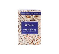 KingSeal Natural Birch Wood Toothpicks, Individually Cello Wrapped, Plain, Unflavored, 2.5 Inch Length - 4 Packs of 1000 per Pack