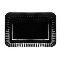 Party Essentials N791241 Elegance Hard Plastic Appetizer Plates, 5" x 7", Black (Case of 420)