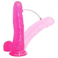 Jelly Crystal 9 inch Huge Pink D&î`ldɔ Handsfree Massage Toys for Women Happiness