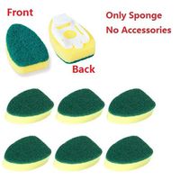 Leah Daly hht Refills Heads Heavy Duty Brush Replacement Sponge Dish Wands Pads for Kitchen Cleaning, Green