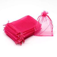 Dealglad 50pcs Drawstring Organza Jewelry Candy Pouch Christmas Wedding Party Favor Gift Bags (4x6", Rose)