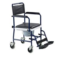 Foldable Shower Chair with Wheels Removable Lightweight Potty Toilet Seat Non-Slip Suitable for The Elderly Pregnant Women