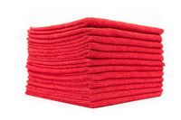 The Rag Company (12-Pack) 12 in. x 12 in. Commercial Grade All-Purpose Microfiber Highly Absorbent, LINT-Free, Streak-Free Cleaning Towels (Red)