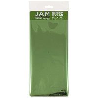 JAM PAPER Tissue Paper - Green Mylar - 3 Sheets/Pack