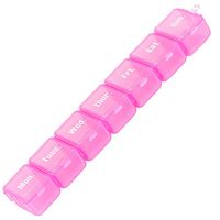 YINGGG Mini Portable Weekly Pill Box 7 Days Detachable Medicine Storage Creative Pill Dispenser Vitamin Compartment (Pink)