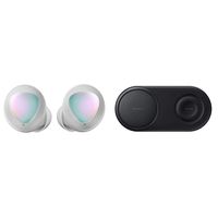Samsung Galaxy Buds, Bluetooth True Wireless Earbuds (Wireless Charging Case Included), Silver & Wireless Charger Duo Pad, Fast Charge 2.0 - Black