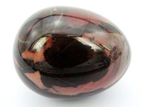 jennysun2010 1 Piece Natural Bamboo Leaf Agate Gemstone Egg Crystal Healing Sphere Massage Finger Exercise 35x40mm