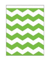 Club Pack of 120 Fresh Lime Green and White Chevron Striped Large Decorative Paper Party Treat Bags 8.75"