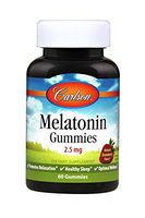 Carlson - Melatonin Gummies, 2.5 mg, Healthy Sleep, Promotes Relaxation, Natural Strawberry Flavor, 60 Gummies