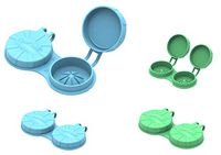 OptiCase - 4 Pack Contact Lens Case with Flip Top and Eye Shaped Bottom. Soft Contact Lenses Case Great for Colored Lenses