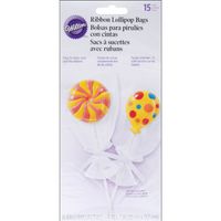 Wilton Drawstring Lollipop Bags, 4.5"x5.5" Clear, 15/Pack