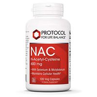 Protocol For Life Balance - NAC (N-Acetyl Cysteine) 600 mg - Glutathione Precursor That Maintains Cellular Health, Supports Liver and Lung Function and Immune System Function - 100 Veg Capsules