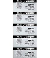 Energizer 357/303 (SR44W, SR44SW, EPX76) Silver Oxide Multi Drain Watch Battery. On Tear Strip (Pack of 5)