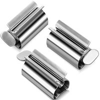 Coitak Toothpaste Tube Squeezer - Set of 3 Toothpaste Squeezer Rollers, Metal Toothpaste Tube Wringer Seat Holder Stand