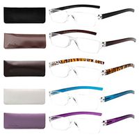 Liansan Designer 5 Pairs Rimless Reading Glasses Comfort Prescription Eyeglasses L2220(+1.50)