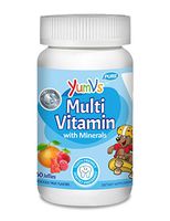 YUM-V's MultiVitamin Chewable Jellies (Gummies) for Kids, Fruit Flavor (60 Ct); Dietary Supplement w/Vitamins & Minerals- Vitamin D 600 IU, Vitamins B12, B6, E, C, A, Zinc, Kosher, Halal, Gluten Free