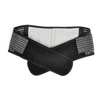 TINKSKY Portable Adjustable Elastic Infrared Self-Heating Magnetic Therapy Back Waist Support Lumbar Brace Belt Double Pull Strap Lower Pain Massager - Size XL (Black)