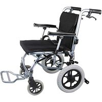Portable Self-Propelled Wheelchair Light Foldable Wheelchairs Hand Walker Aluminum Alloy Elderly Disabled Breathable Cushion Easy to Carry (Color: Black/Red) (Color : Black)