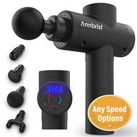 Annbrist Massage Gun Muscle Massager 600-3300 Percussion Stepless Speed Regulation Deep Tissue Relax Electric Quiet Portable Brushless Motor Digital Screen