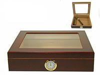 Humidor hold 25 cigars - hygrometer - glass top