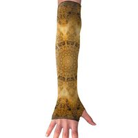 Fdvgfdgvfd Kaleidoscope Mystery Lights Dark Brown Pattern Long Half Finger Unisex Sun Arm Protection Sleeve Outdoor Gloves