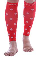Doc Miller Calf Compression Sleeve - Polka Dots 1 Pair 20-30mmHg Support Running Recovery Shin Splints Varicose Veins (Redwhite, X-Large)